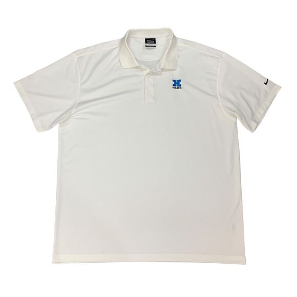 Nike Golf Shirt Mens 2XL XXL White Flat Knit Tech Basic Performance Polo - Picture 1 of 13